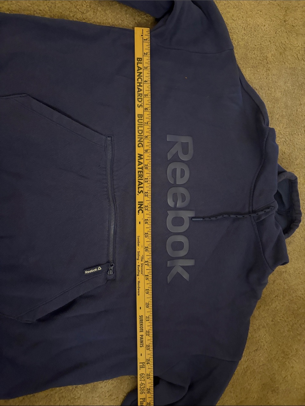 Reebok Dark Blue Logo Pullover Hoodie - Picture 2 of 3